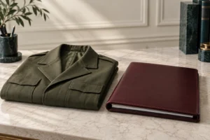 İşaretsiz üniforma yanında kapalı hukuk dosyası, temsilî görsel / Uniformjacke ohne Abzeichen neben einer geschlossenen Akte, Symbolbild