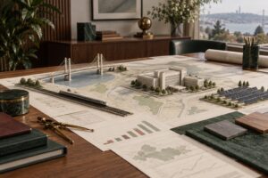 2027–2029 kamu yatırım hazırlıklarını simgeleyen köprü, tren, kamu binası ve güneş enerjisi modelleri
